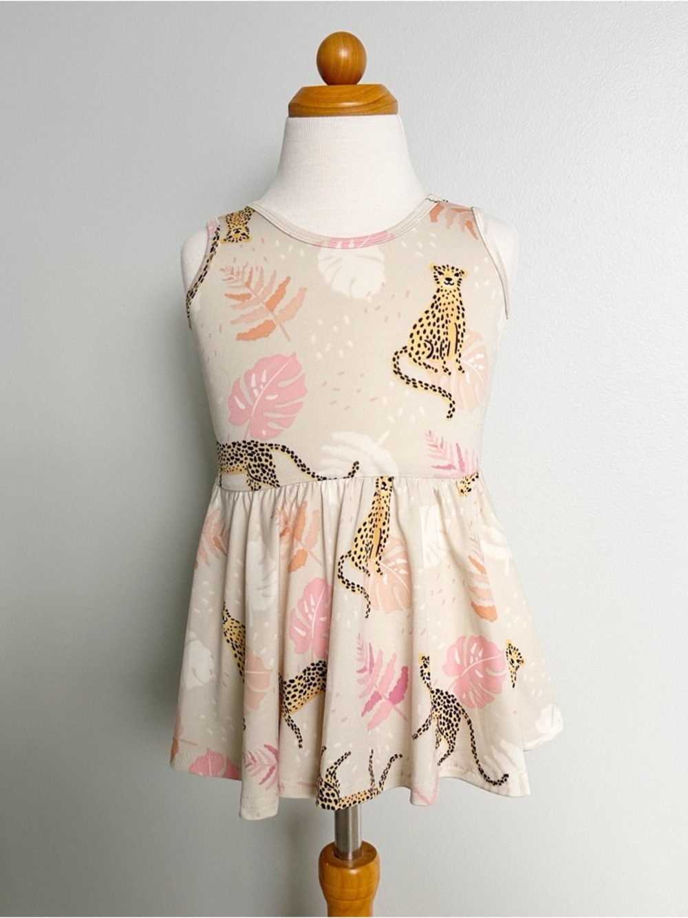 Dot Dot Smile :D Tropical Cheetah Tank Twirl Dress